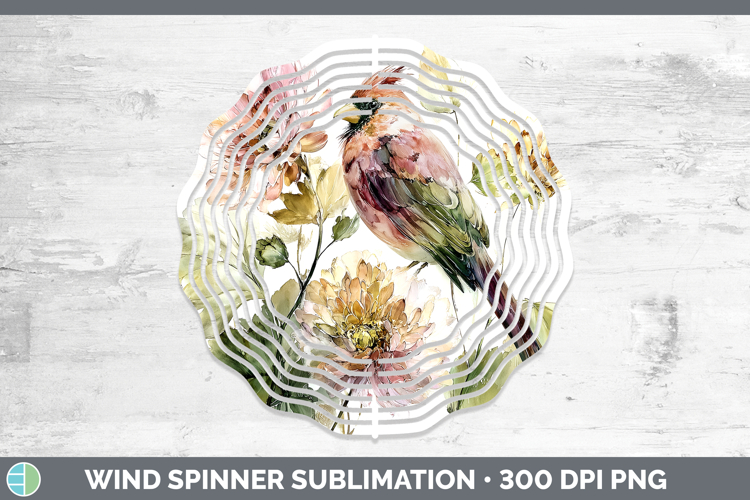 Cardinal Wind Spinner Animals Autumn Floral Sublimation Spi