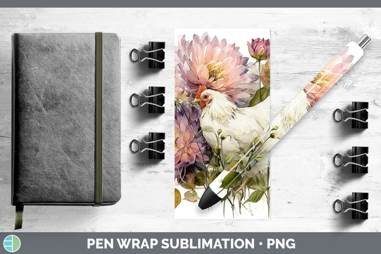 Chicken Pen Wrap Animals Autumn Floral Sublimation Pen Desi