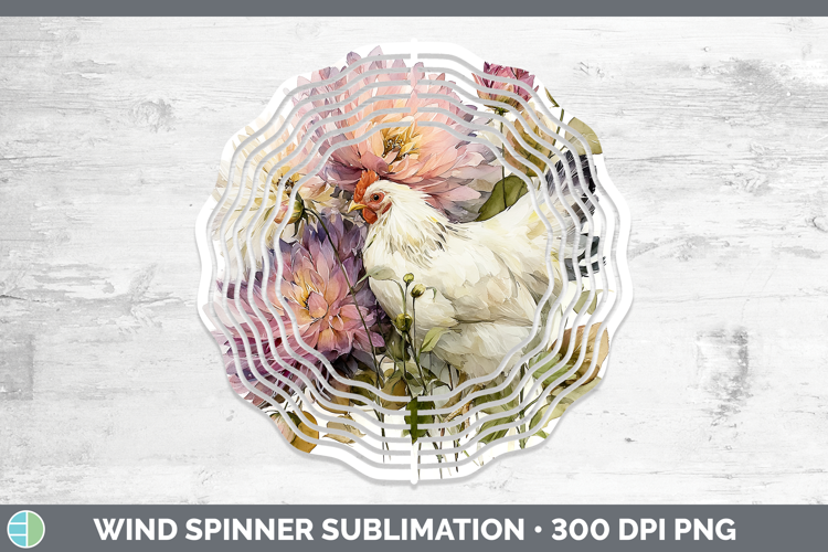 Chicken Wind Spinner Animals Autumn Floral Sublimation Spin