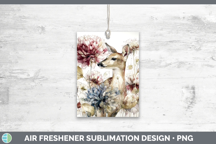Deer Air Freshener Animals Autumn Floral Sublimation Car Fr
