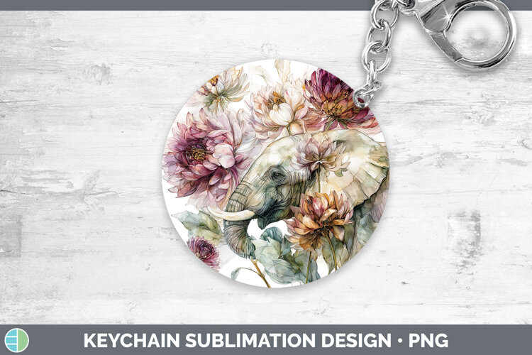 GorgeousAnimals Autumn Floral Keychain design.