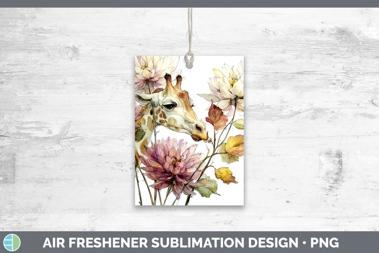 Giraffe Air Freshener Animals Autumn Floral Sublimation Car
