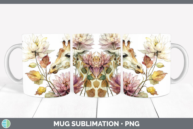 GorgeousAnimals Autumn Floral Mug Wrap design.