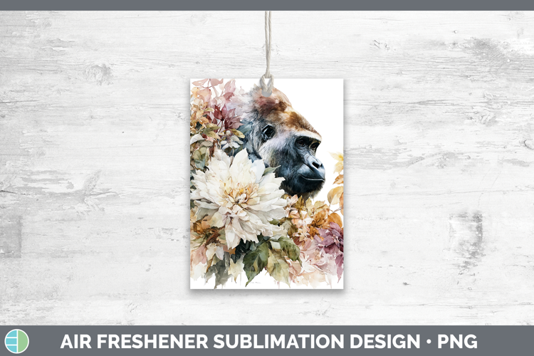 Gorilla Air Freshener Animals Autumn Floral Sublimation Car