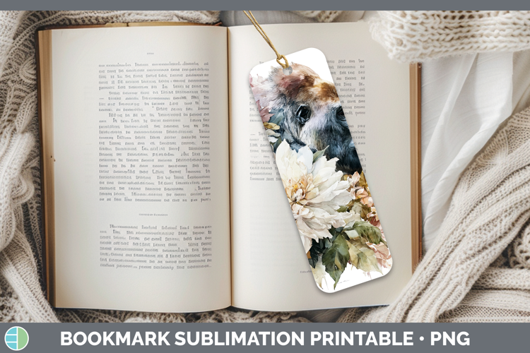 Gorilla Bookmark Animals Autumn Floral Sublimation Printabl