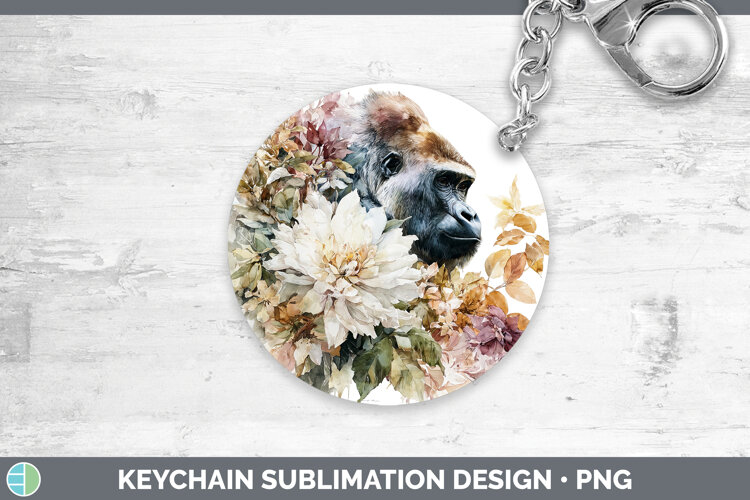 GorgeousAnimals Autumn Floral  Keychain design.