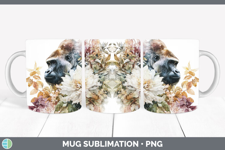 GorgeousAnimals Autumn Floral Mug Wrap design.