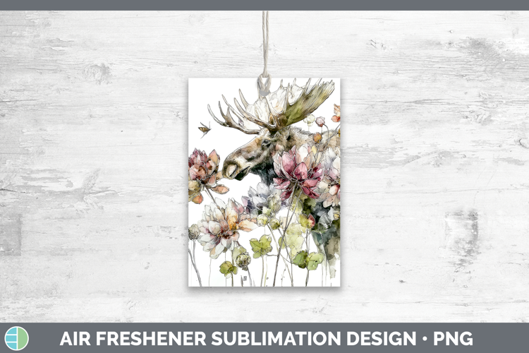 Moose Air Freshener Animals Autumn Floral Sublimation Car F