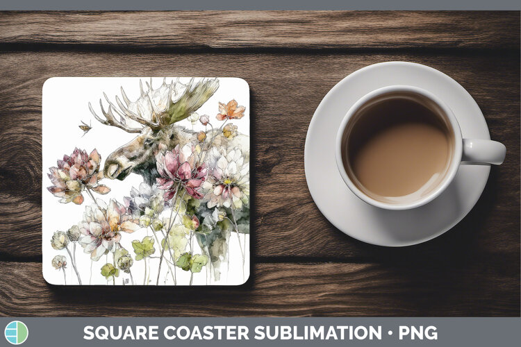 GorgeousAnimals Autumn Floral  Square Coaster design.
