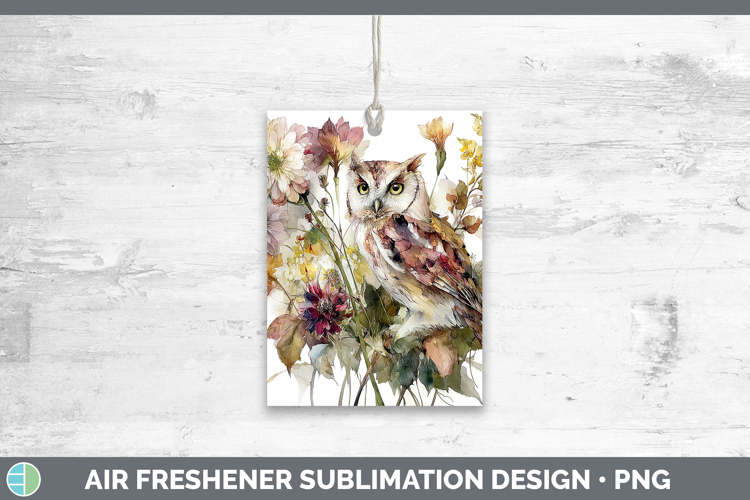 Owl Air Freshener Animals Autumn Floral Sublimation Car Fre