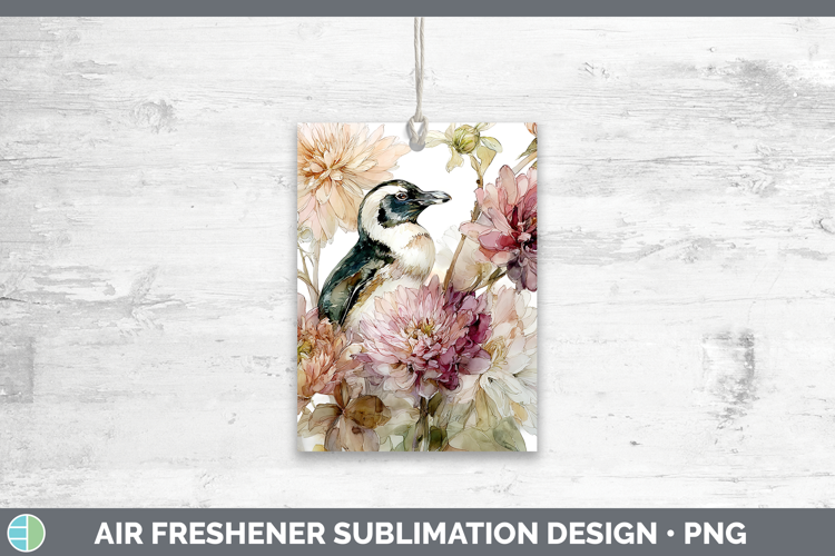 Penguin Air Freshener Animals Autumn Floral Sublimation Car