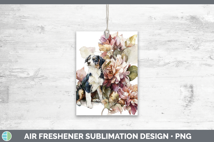 Puppy Air Freshener Animals Autumn Floral Sublimation Car F