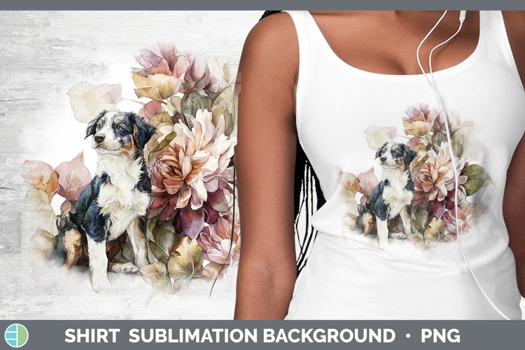 Puppy Shirt Animals Autumn Floral Sublimation Background De