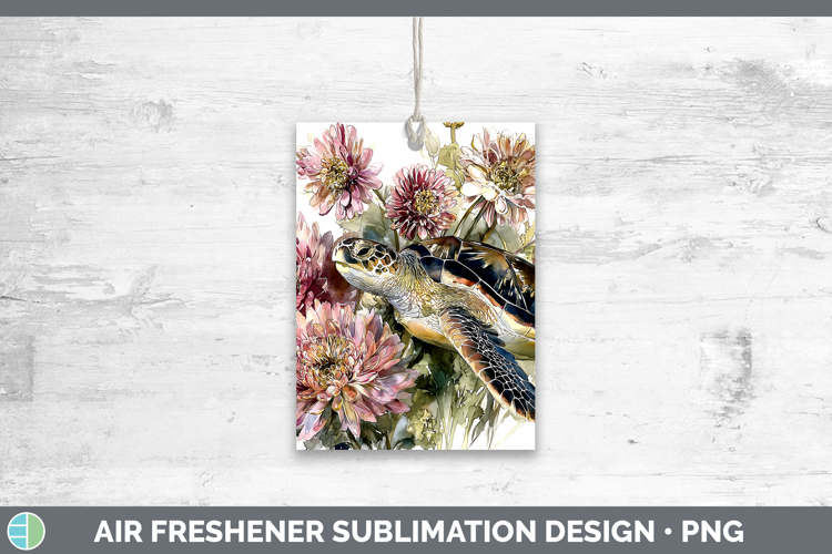 Sea Turtle Air Freshener Animals Autumn Floral Sublimation