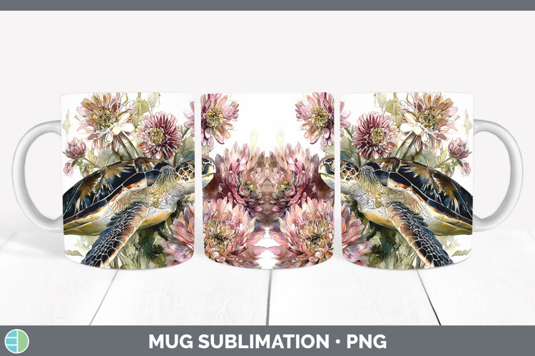 GorgeousAnimals Autumn Floral Mug Wrap design.