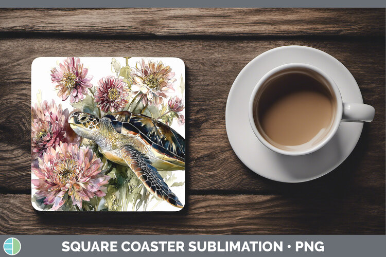 GorgeousAnimals Autumn Floral  Square Coaster design.
