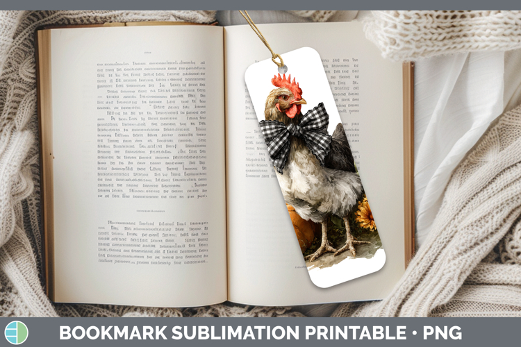 Animals Autumn Pumpkin Chicken Bookmark Sublimation Printabl