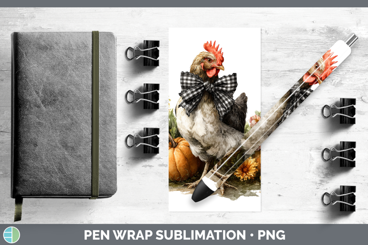 Animals Autumn Pumpkin Chicken Pen Wrap Sublimation Pen Desi