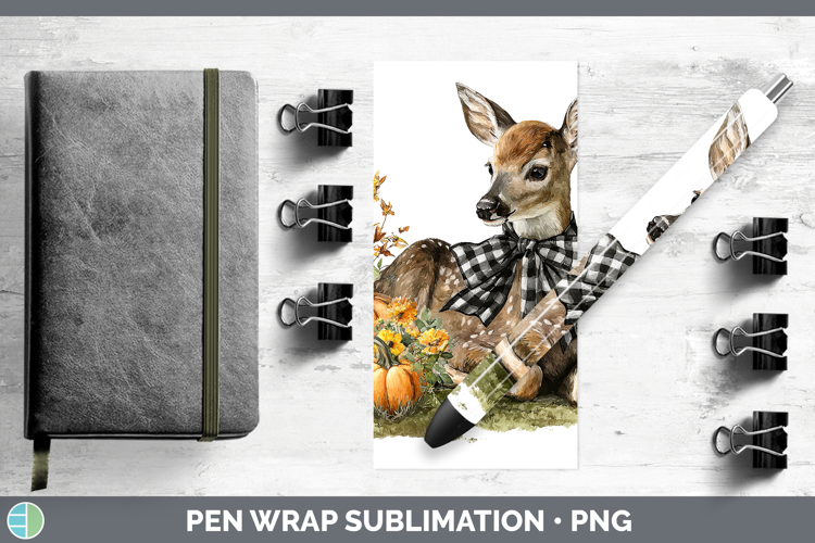Animals Autumn Pumpkin Deer Pen Wrap Sublimation Pen Designs