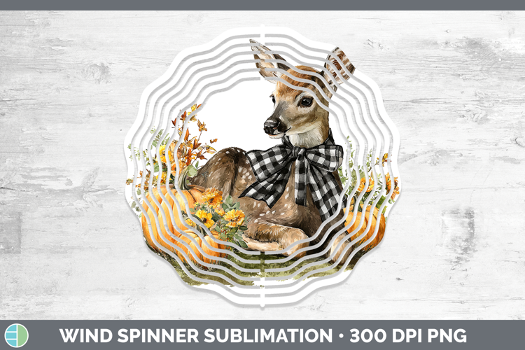 Animals Autumn Pumpkin Deer Wind Spinner Sublimation Spinner