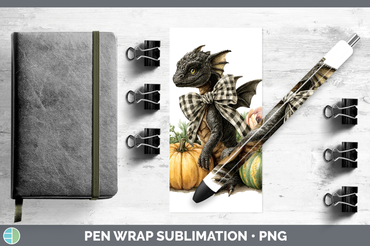 Animals Autumn Pumpkin Dragon Pen Wrap Sublimation Pen Desig