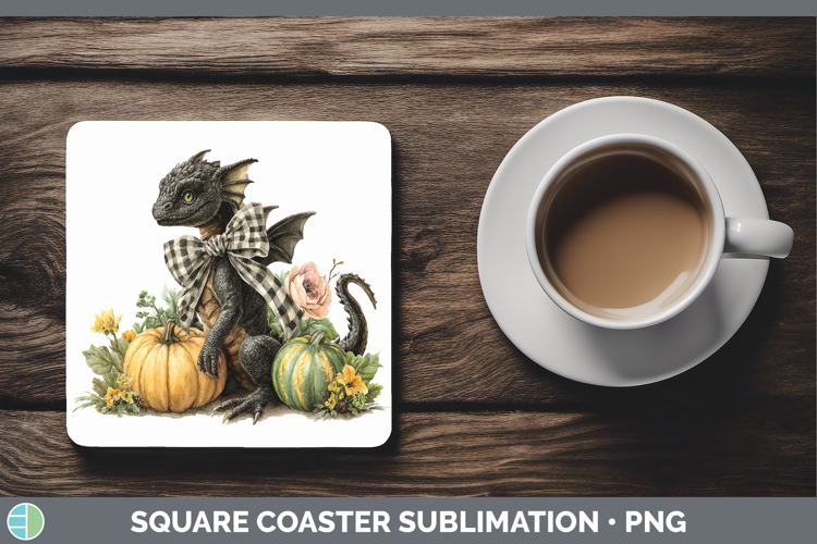 Animals Autumn Pumpkin Dragon Square Coaster Sublimation Coa