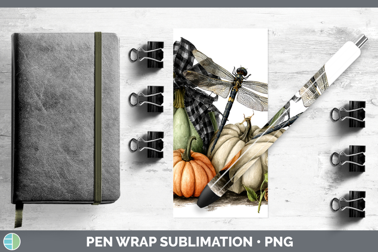 Animals Autumn Pumpkin Dragonfly Pen Wrap Sublimation Pen De