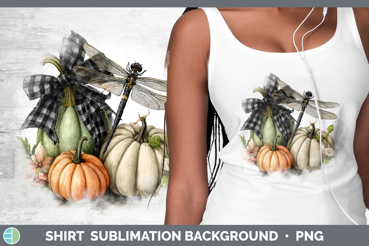 Animals Autumn Pumpkin Dragonfly Shirt Sublimation Backgroun