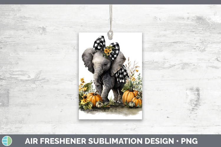 Animals Autumn Pumpkin Elephant Air Freshener Sublimation Ca