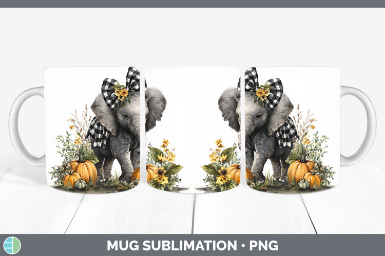 GorgeousAnimals Autumn Pumpkin Mug Wrap design.