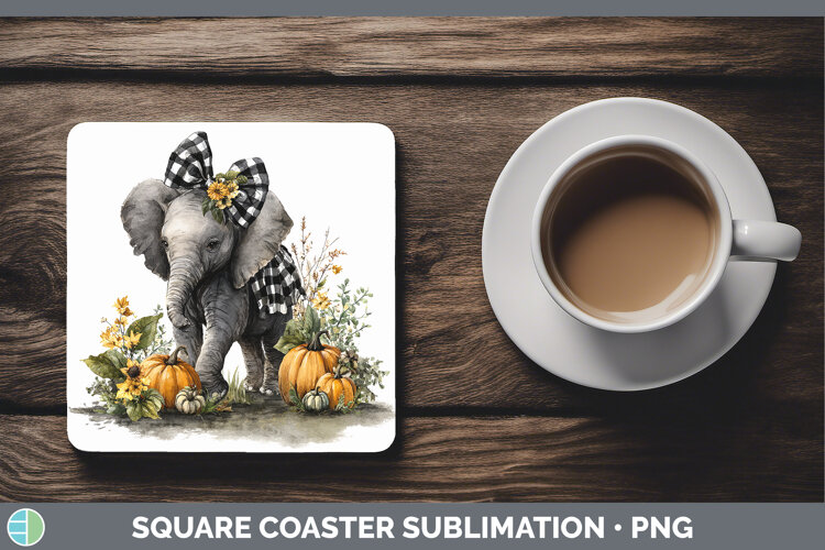 GorgeousAnimals Autumn Pumpkin Square Coaster design.