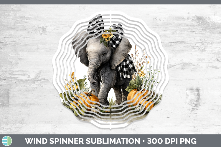 Animals Autumn Pumpkin Elephant Wind Spinner Sublimation Spi