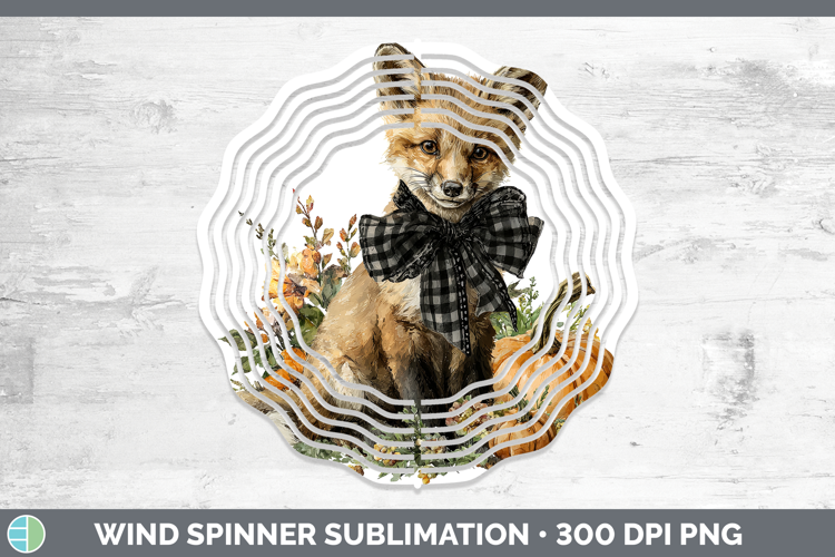 Animals Autumn Pumpkin Fox Wind Spinner Sublimation Spinner