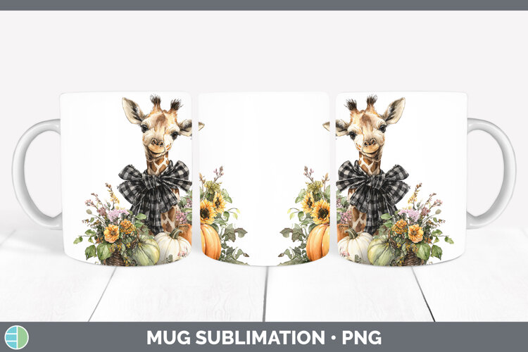 GorgeousAnimals Autumn Pumpkin Mug Wrap design.