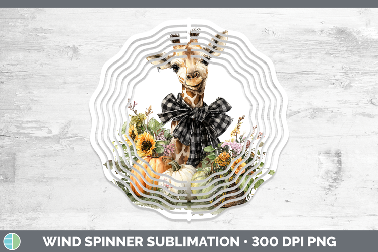 Animals Autumn Pumpkin Giraffe Wind Spinner Sublimation Spin