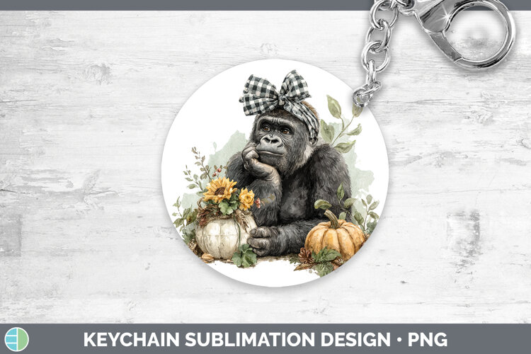 GorgeousAnimals Autumn Pumpkin Keychain design.