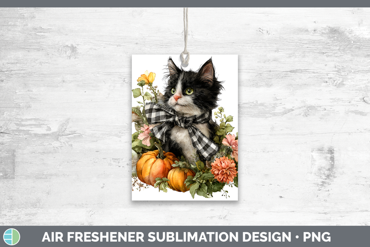 Animals Autumn Pumpkin Kitten Air Freshener Sublimation Car