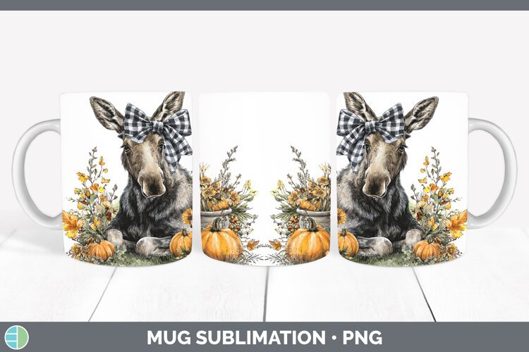 GorgeousAnimals Autumn Pumpkin Mug Wrap design.