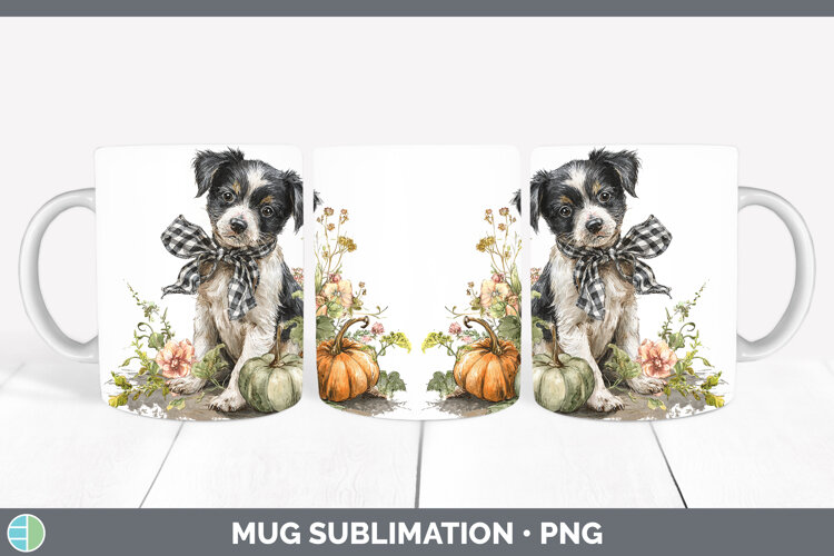 GorgeousAnimals Autumn Pumpkin Mug Wrap design.