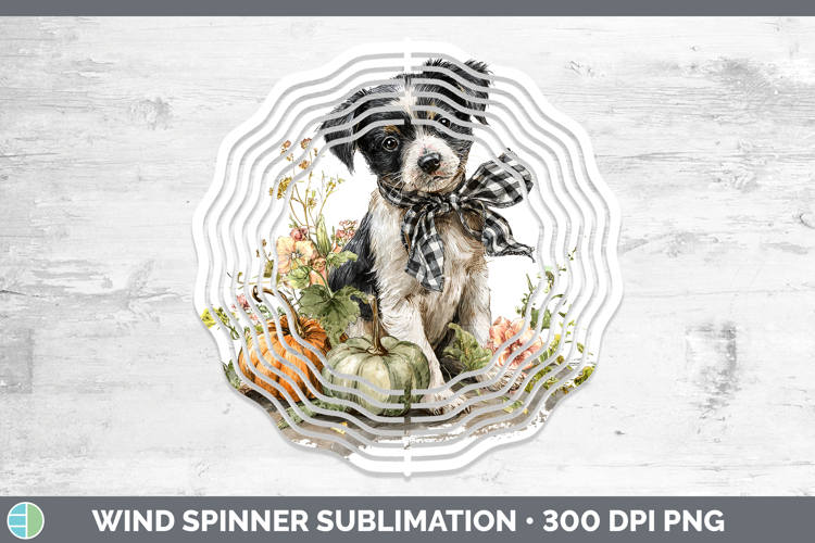 Animals Autumn Pumpkin Puppy Wind Spinner Sublimation Spinne