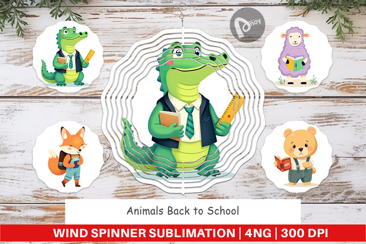 Wind Spinner Back to School Animals example image 1