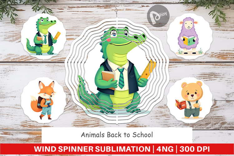 Wind Spinner Back to School Animals