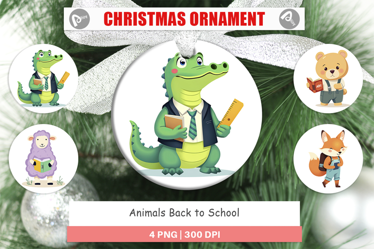 Ornament Back to School Animals