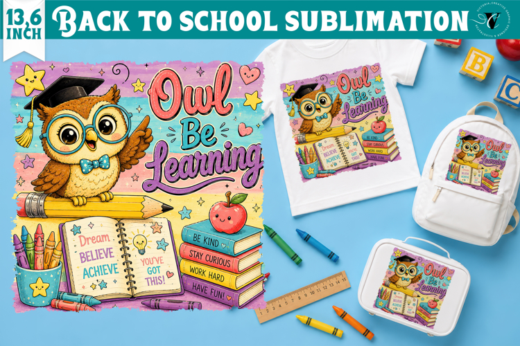 Back to School Sublimation | Cute Owl Classroom