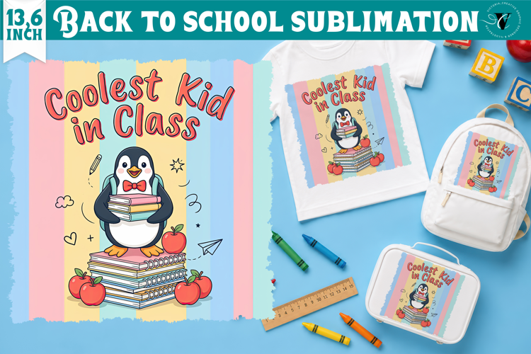 Back to School Sublimation | Cute penguin Classroom design