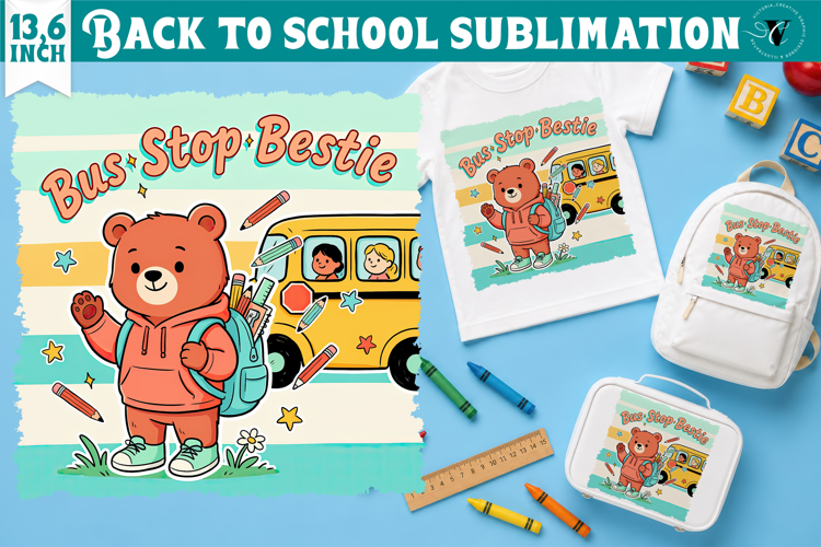 Back to School Sublimation | Cute Bear Classroom design