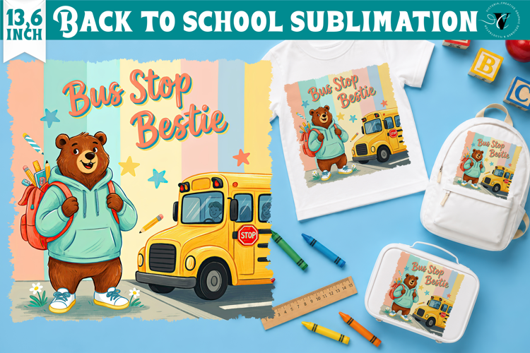 Back to School Sublimation | Cute Bear Classroom design