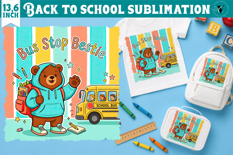 Back to School Sublimation | Cute Bear Classroom design