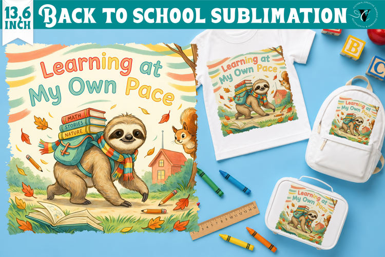 Back to School Sublimation | Cute sloths Classroom design