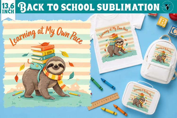 Back to School Sublimation | Cute sloths Classroom design